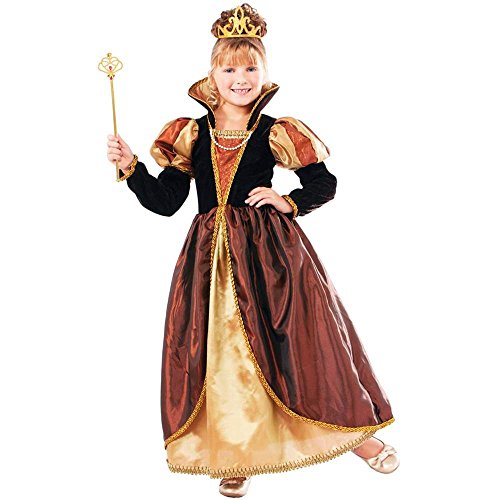 Designer Collection Deluxe Golden Queen Costume Dress, Child Medium